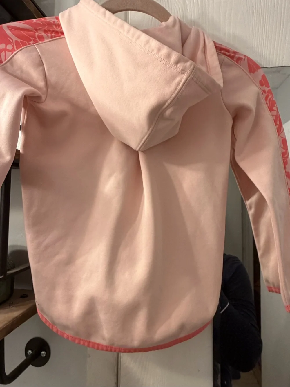 Nike Girls Light Pink Zip Hoodie with Coral Trim